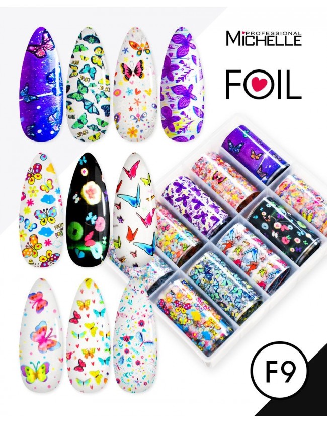 Nail art e decorazioni per unghie: Transfer Foil Farfalle F9 FOIL- DECORAZIONI- FILI