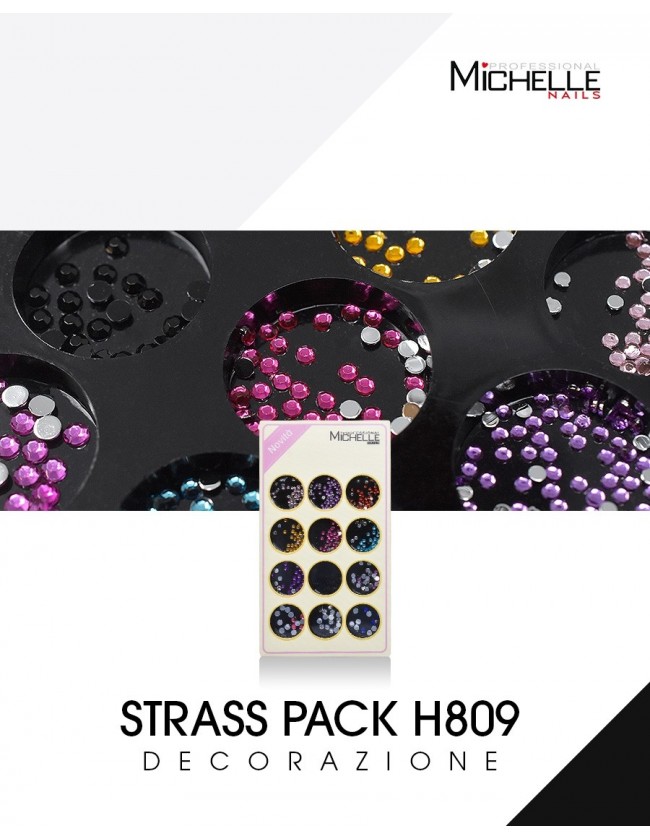 Nail art e decorazioni per unghie: DECORAZIONE STRASS PACK H809 BRILLANTINI E STRASS