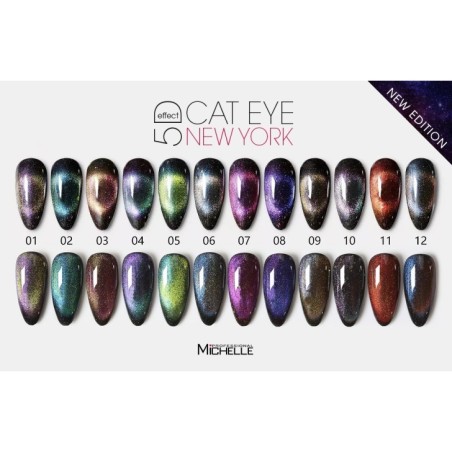 semi-permanent nail polish color Michellenails NEW Cat eye 5d - 03