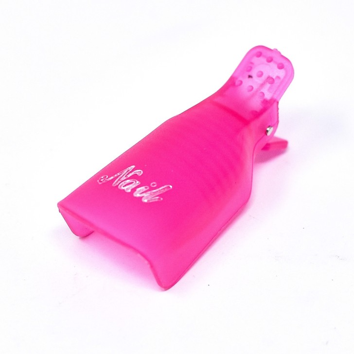 Accessori per unghie KIT 10 CLIPS RIMUOVI GEL E SEMIPERMANENTE PER UNGHIE NAIL ART - ROSA Uso professionale nails