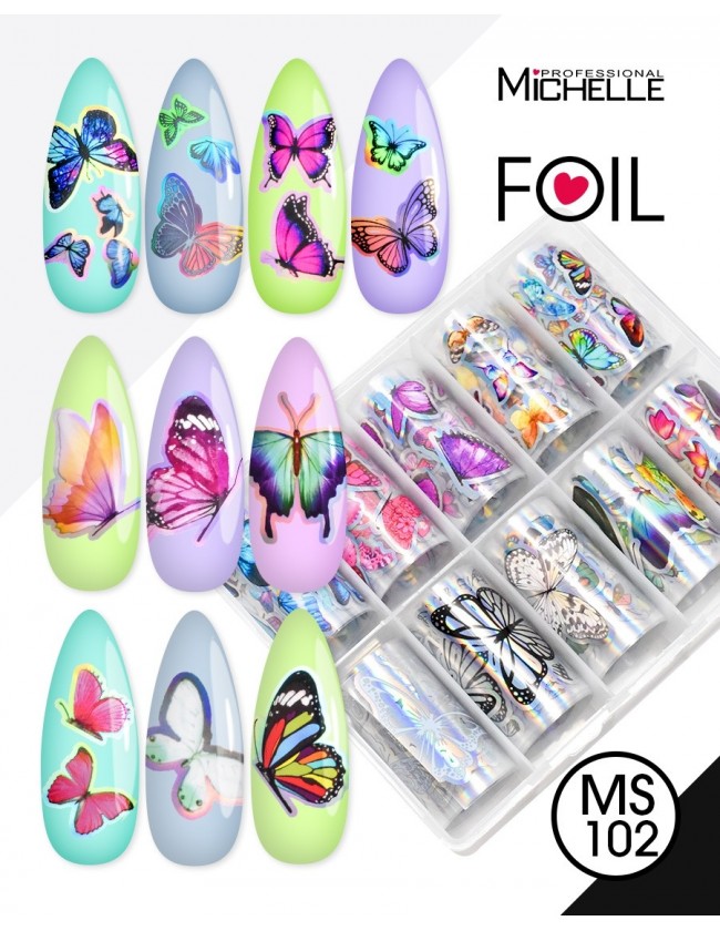 Nail art e decorazioni per unghie: Transfer Foil Farfalle MS102 FOIL- DECORAZIONI- FILI