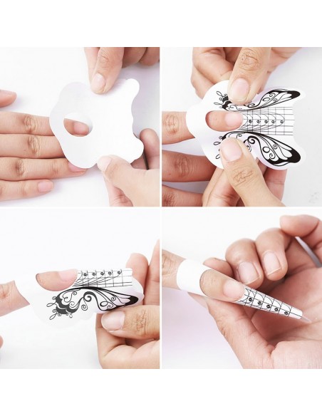 Accessori per unghie CARTINE farfalle fucsia PER ALLUNGAMENTO UNGHIE - 500 PEZZI Uso professionale nails