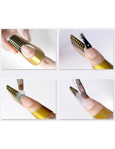 Accessori per unghie CARTINE OVALI ORO PER ALLUNGAMENTO UNGHIE - 500pezzi Uso professionale nails