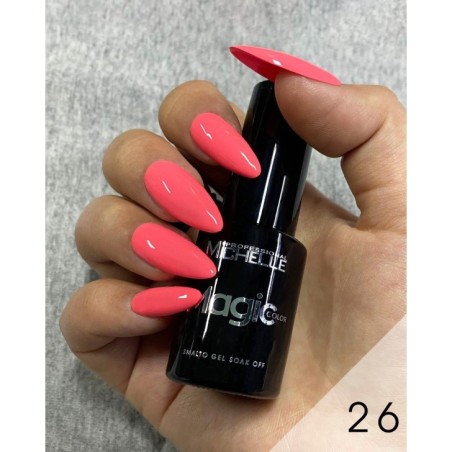 semi-permanent nail polish Michellenails Magic Color Semi-permanent - 026 coral pink