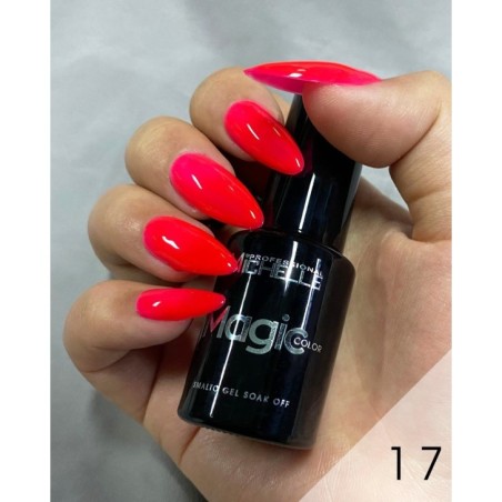 semi-permanent nail polish Michellenails Magic Color Semi-permanent - 017 coral red fluo