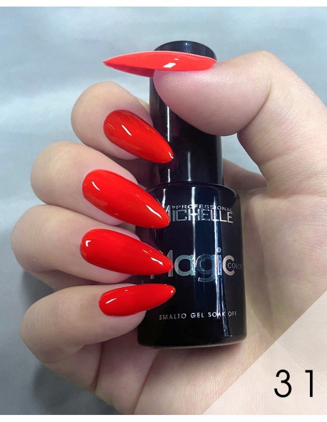 smalto semipermanente colore per unghie Michellenails MAGIC Color Semipermanente - 031 rosso arancio