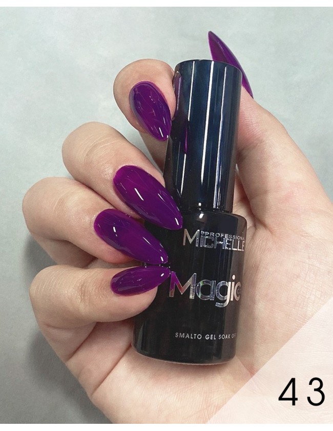 smalto semipermanente colore per unghie Michellenails MAGIC Color Semipermanente - 043 viola prugna
