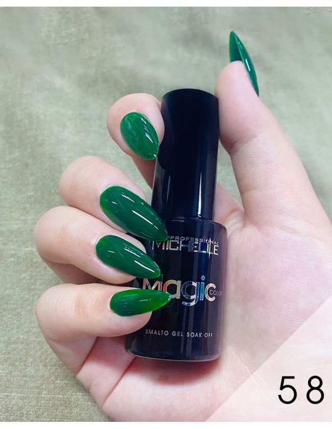 smalto semipermanente colore per unghie Michellenails MAGIC Color Semipermanente - 058 verde scuro