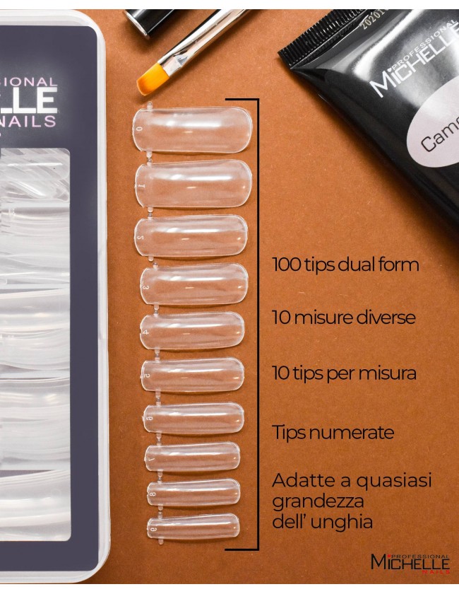 Accessori per unghie ACRYGEL DUAL TIPS (DUAL SYSTEM FORMS) – 100PZ Uso professionale nails