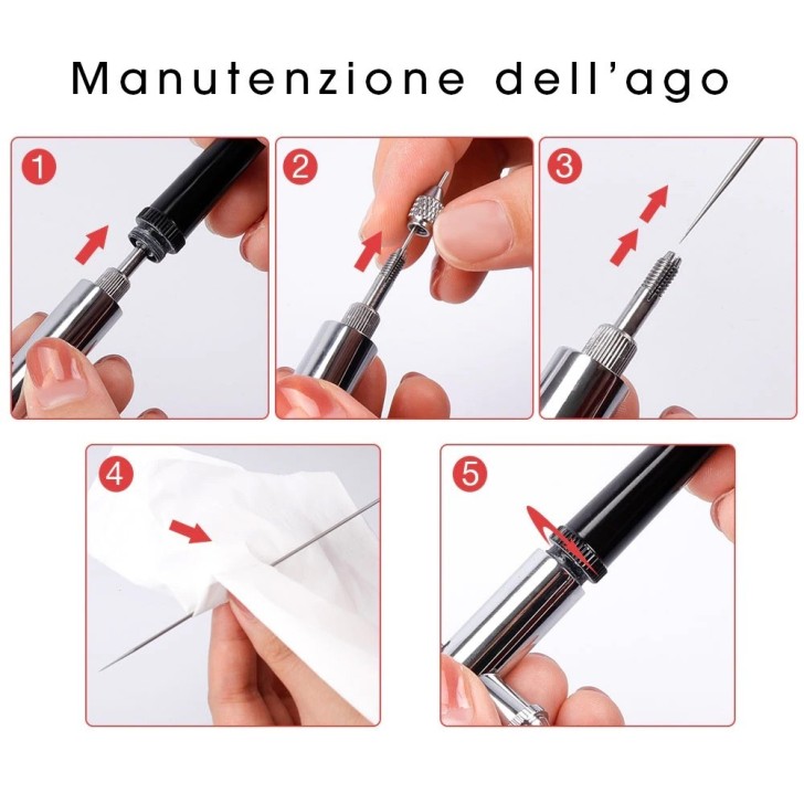 Équipement professionnel pour les ongles, AÉROGRAPHE PROFESSIONNEL POUR Nail art BT19B - BLANC