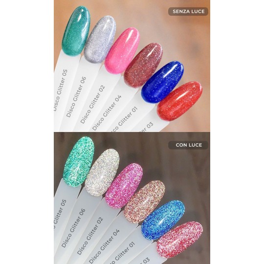 Smalto Disco Glitter Semipermanente - Argento 06 2
