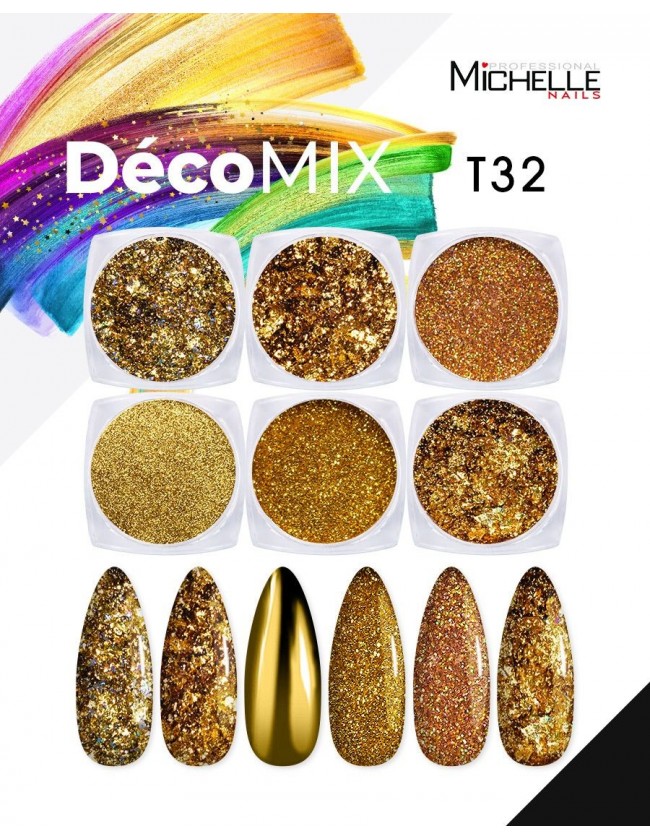 Nail art e decorazioni per unghie: DECOMIX Oro T32 GLITTER E PAILLETTES
