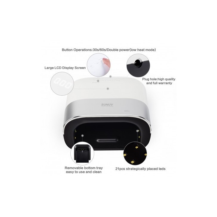 professional use nail equipment, Sunuv Sun3 48w Led Uv LAMP for Gel Nails equipped with timer , LCD display , sen...