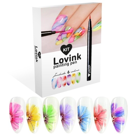 Decoración nail - Kit gel para art Lovink Painting pen 6 COLORES de Michellenails reconstrucción