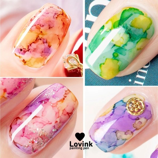 nail decoration - nail art gel KIT Lovink Painting pen 6 COLORS by Michellenails reconstruction 2