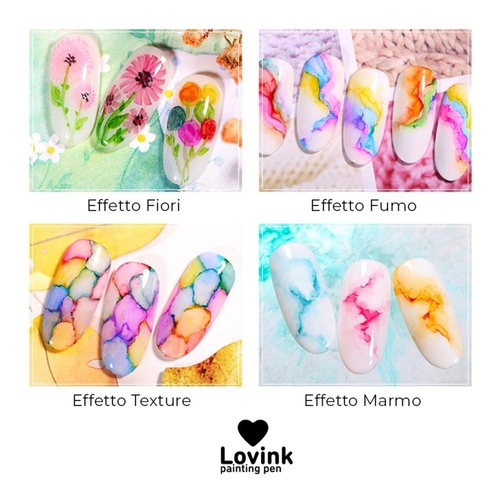 nail decoration - nail art gel KIT Lovink Painting pen 6 COLORS by Michellenails reconstruction