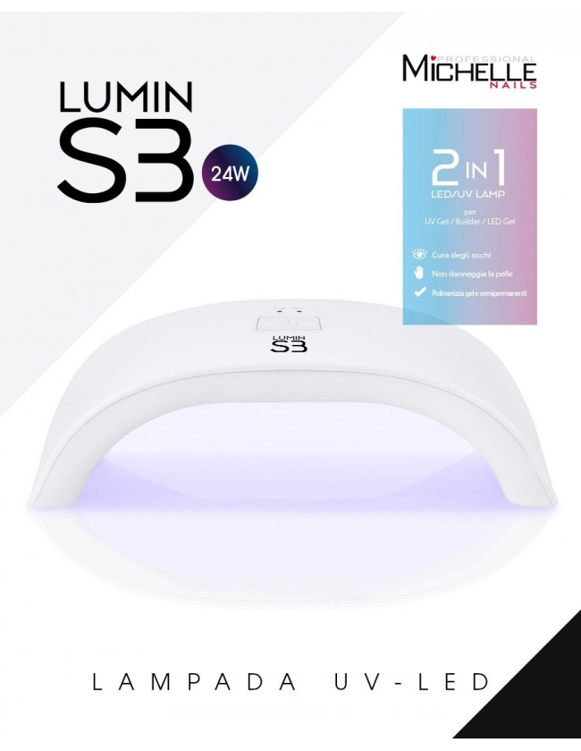 Lumin S3 Lampada Uv Led 48W Compatta Con Timer, Sensore Automatico