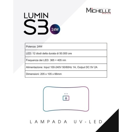 Équipement professionnel pour les ongles, lampe Uv Led compacte Lumin S3 24 W avec Timer et capteur automatique