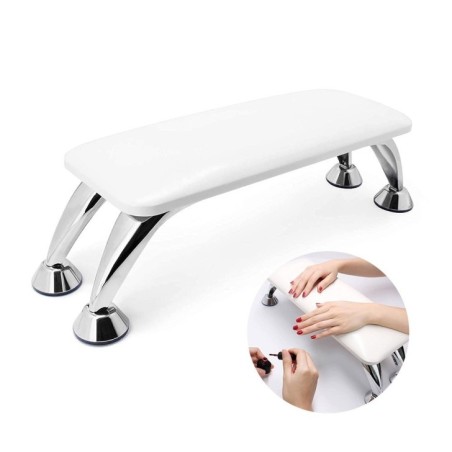 Accessoires pour ongles SUPPORT REPOSE-MAINS EN CUIR ÉCOLOGIQUE - BLANC nails à usage professionnel
