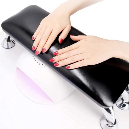 Accessoires pour ongles SUPPORT REPOSE-MAINS EN CUIR ÉCOLOGIQUE - NOIR nails à usage professionnel