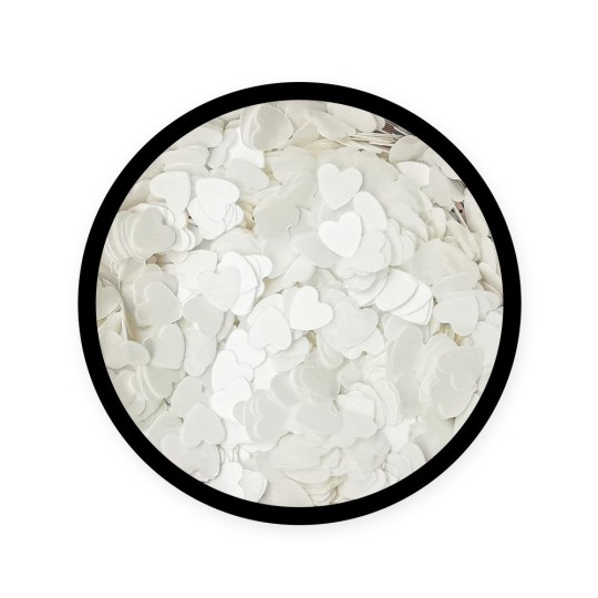 Nail art and nail decorations: White Hearts Paillettes H771 Glitter AND Paillettes