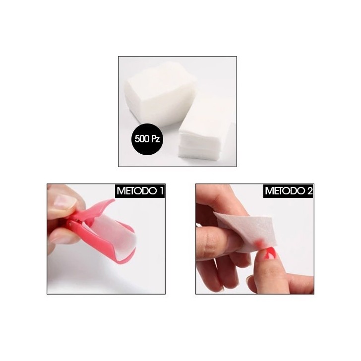 Accesorios para uñas Pads TOALLITAS DE ALGODÓN PRECORTADAS DE ALTA CALIDAD - 500 piezas Amarillo Uso profesional nails