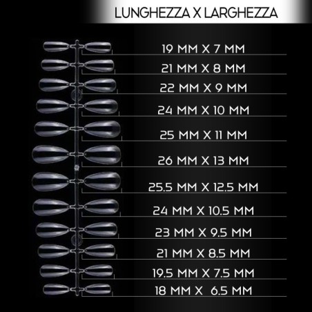 Accessoires pour ongles Fullcover Tips EN Gel AMANDE - TRANSPARENT nails à usage professionnel