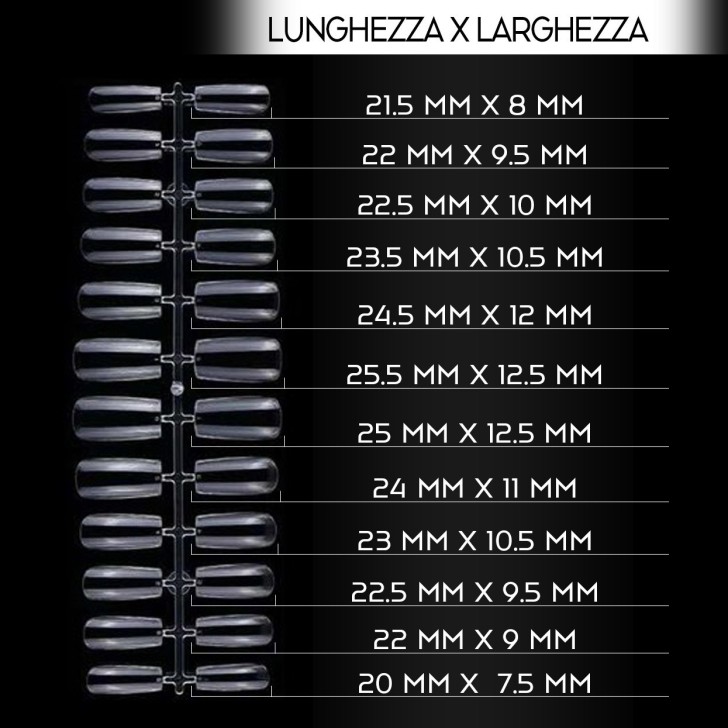 Nail accessories Fullcover Tips IN Gel Square - TRANSPARENT Professional use nails