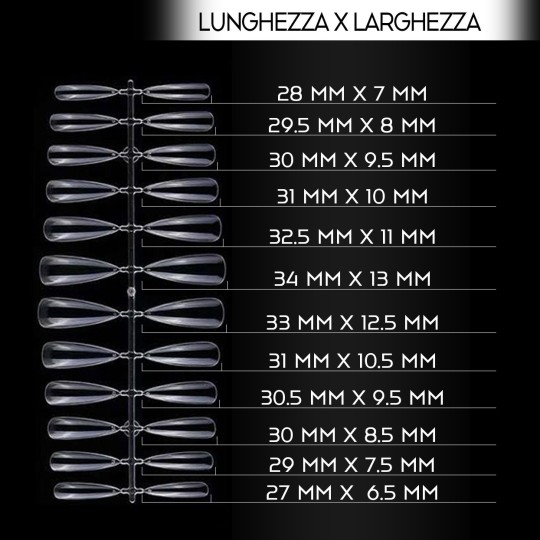 Fullcover Tips In Gel Stiletto Corto - Trasparenti 2