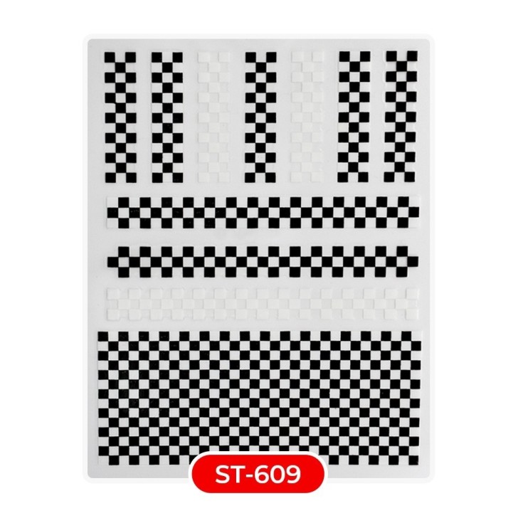 Nail art y decoraciones de uñas: Stickers PEGATINAS ST609 tablero de ajedrez PEGATINAS Stickers