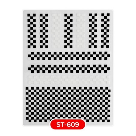Nail art e decorazioni per unghie: ADESIVI STICKERS ST609 scacchiera ADESIVI STICKERS