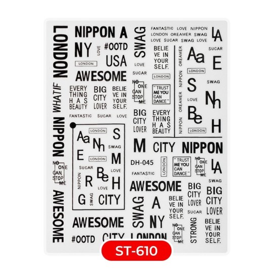 Nail art e decorazioni per unghie: ADESIVI STICKERS ST610 city nero ADESIVI STICKERS