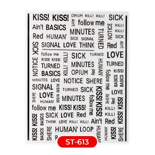 Nail art e decorazioni per unghie: ADESIVI STICKERS ST613 kisskiss nero ADESIVI STICKERS