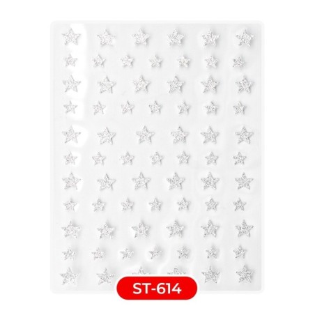 Nail art and nail decorations: STICKERS Stickers ST614 silver stars STICKERS Stickers