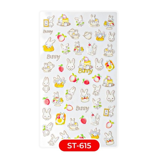 Nail art e decorazioni per unghie:  ADESIVI STICKERS ST615 bunny ADESIVI STICKERS