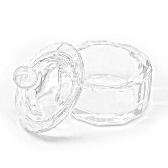 Nail Accessories Glass Cup with Lid Cylinder for Acrylic Professional Use nails