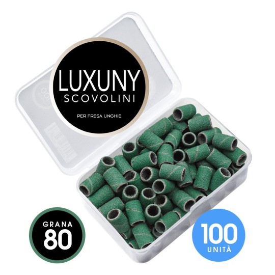 Accessori per unghie SCOVOLINI LUXUNY GRANA 80 abrasivi ricambio fresa - 100pz VERDE Uso professionale nails