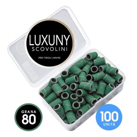 Accessoires pour ongles Luxuny BRUSHES GRAIN 80 fraise abrasive de rechange - 100pcs VERT nails à usage professionnel