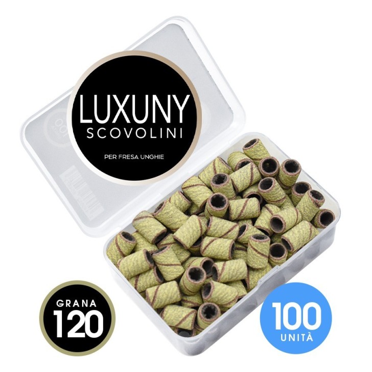 Accessoires pour ongles Luxuny GRAIN 120 fraise abrasive de rechange - 100 pièces JAUNE nails à usage professionnel
