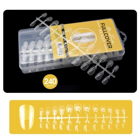 Accessoires pour ongles Fullcover Ready Tips EN Gel Mini ROUND nails à usage professionnel Accessoires pour ongles Fullcover Ready Tips EN Gel Mini ROUND nails à usage professionnel