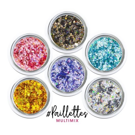 Nail art et décorations d'ongles : Paillettes MULTIMIX 6 COULEURS - H871 Glitter ET Paillettes
