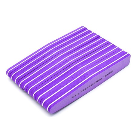 Accessoires pour ongles 10x Limes polissoirs violettes Buffer bilatéral 100/180 nails à usage professionnel