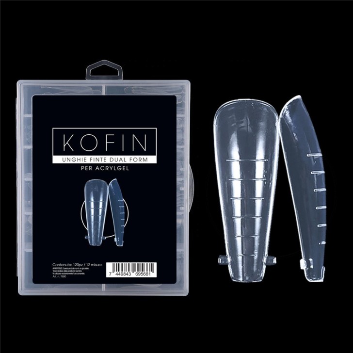 reconstruction in acrygel or polygel: KOFIN Acrylgel Dual Tips ( Dual System FORMS) – 120PCS Professional use