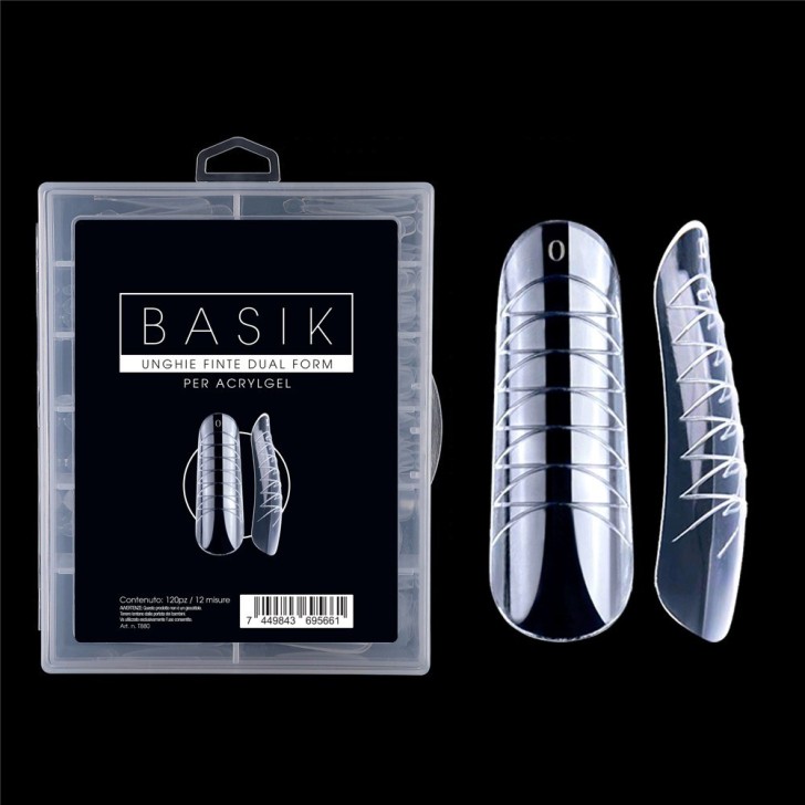 ricostruzione in acrygel o polygel: BASIK ACRYLGEL DUAL TIPS (DUAL SYSTEM FORMS) – 120PZ Uso professionale