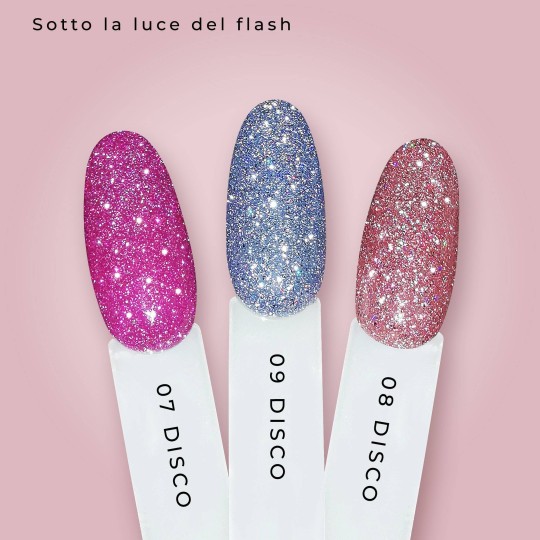 Smalto Disco Glitter Semipermanente - Silver Blue 09 2