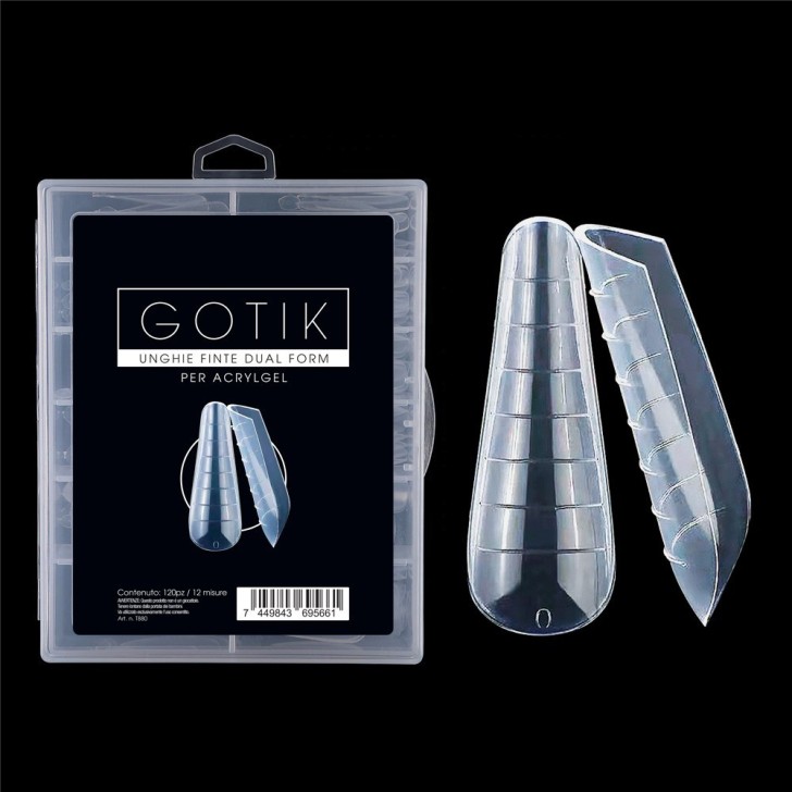 ricostruzione in acrygel o polygel: GOTIK ACRYLGEL DUAL TIPS (DUAL SYSTEM FORMS) – 120PZ Uso professionale