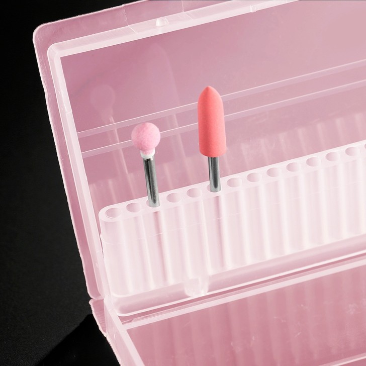Accessoires pour ongles BOÎTE PORTE-EMBOUTS Rose nails à usage professionnel