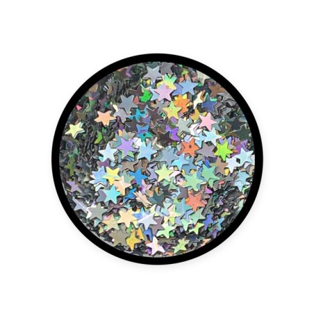 Decoración y Nail art Uñas: Paillettes Estrella Plateadas Arcoíris - H701 Glitter Y Paillettes