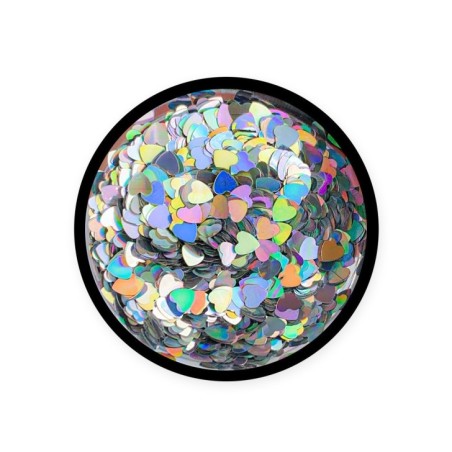 Nail art e decorazioni per unghie: Paillettes Cuori argento arcobaleno - H719 GLITTER E PAILLETTES