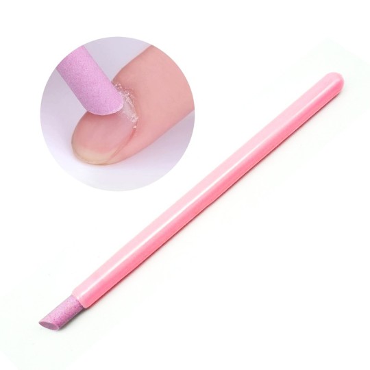 Accesorios para uñas LÁPIZ EMPUJADOR DE CUTÍCULAS CON PUNTA DE PIEDRA PÓMEZ - ROSA Uso profesional nails